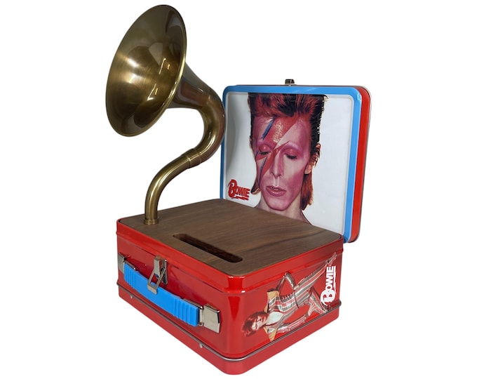 2018 David Bowie LunchBox Phone Amplifier, Acoustic iPhone Speaker, Lunch Box Speaker S22