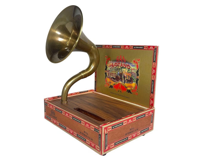 San Lotano Cigar Box Phone Amplifier, Acoustic iPhone Speaker S13