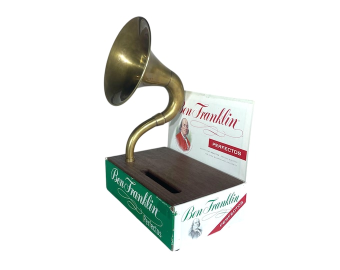 Ben Franklin Cigar Box Phone Amplifier, Acoustic iPhone Speaker S15