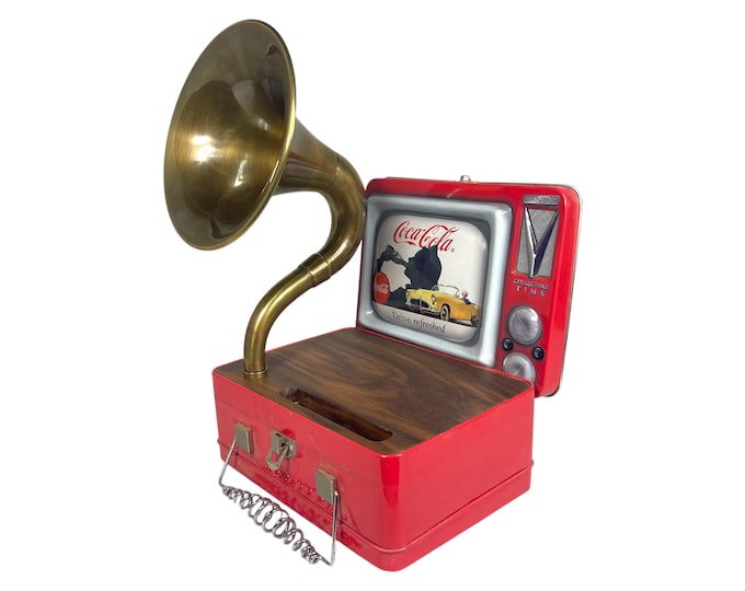 2000 Coke LunchBox Phone Amplifier, Acoustic iPhone Speaker, Lunch Box Speaker S15