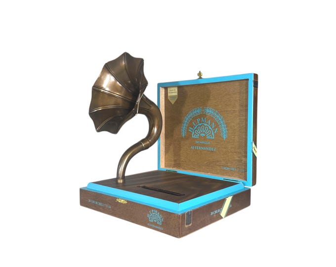 H. Upmann Cigar Box Phone Amplifier, Acoustic iPhone Speaker, A.J. Fernandez Cigars S14