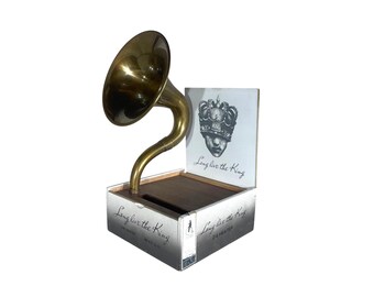 Larga vida al Rey, amplificador de teléfono Caldwell Cigar Box, altavoz acústico para iPhone S1