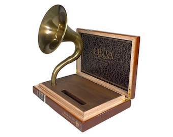 Oliva Cigar Box Phone Amplifier, Acoustic iPhone Speaker S16