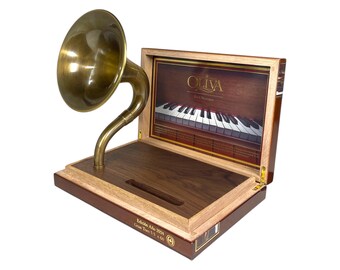 Oliva Cigar Box Phone Amplifier, Acoustic iPhone Speaker S16