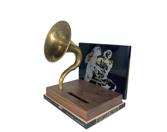 God of Fire Cigar Box Phone Amplifier, Acoustic iPhone Speaker, by Don Carlos S13