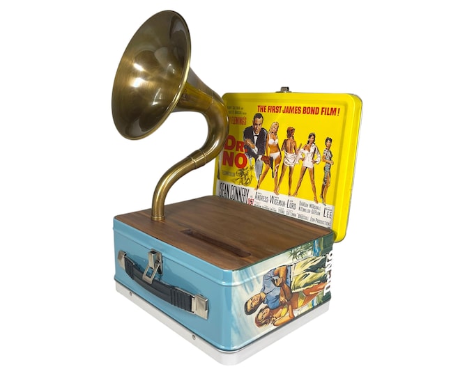 2021 James Bond 007 LunchBox Phone Amplifier, Acoustic iPhone Speaker, Lunch Box Speaker S22