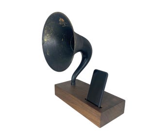 Antique Gramophone Phone Speaker, Acoustic Magnavox Phone Amplifier