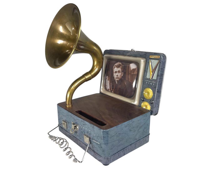 2000 James Dean LunchBox Phone Amplifier, Acoustic iPhone Speaker, Lunch Box Speaker S15
