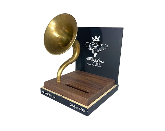 Morphine Cigar Box Phone Amplifier, Acoustic iPhone Speaker, Black Label Trading Co.  S16