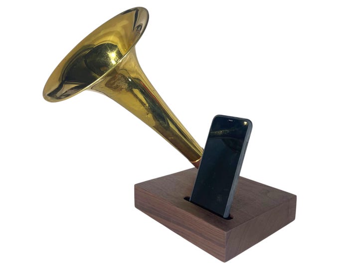 Trombone Phone Amplifier, Acoustic iPhone Speaker