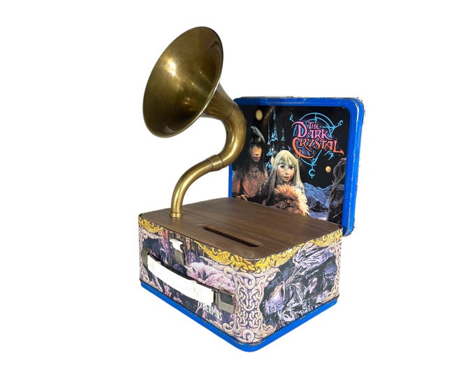 1982 The Dark Crystal LunchBox Phone Amplifier, Acoustic iPhone Speaker, Lunch Box Speaker S11