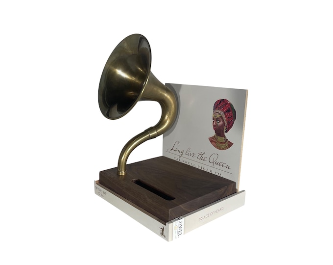 Long Live the Queen Cigar Box Phone Amplifier, Acoustic iPhone Speaker S4
