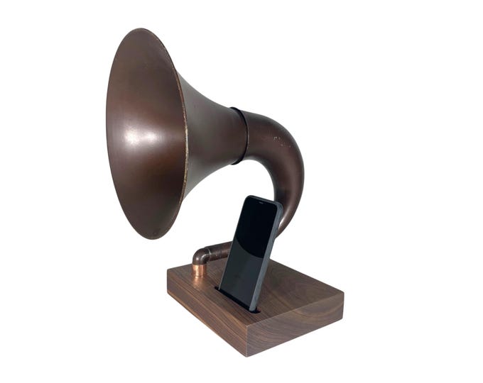 Antique Audiophone Gramophone Phone Speaker, Acoustic Phone Amplifier