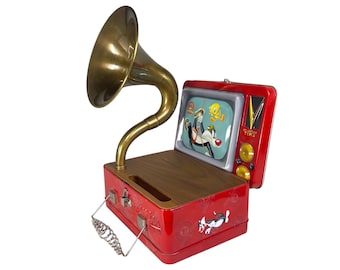 2002 Looney Tunes LunchBox Phone Amplifier, Acoustic iPhone Speaker, Lunch Box Speaker S15