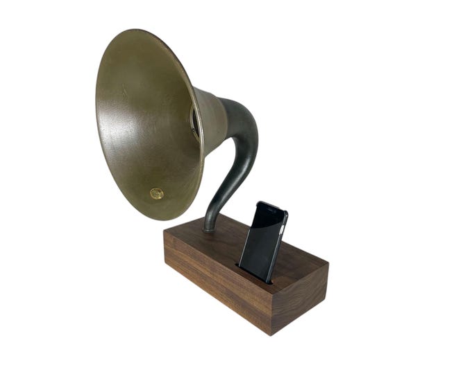 Antique Gramophone Phone Speaker, Acoustic Atwater Kent Phone Amplifier