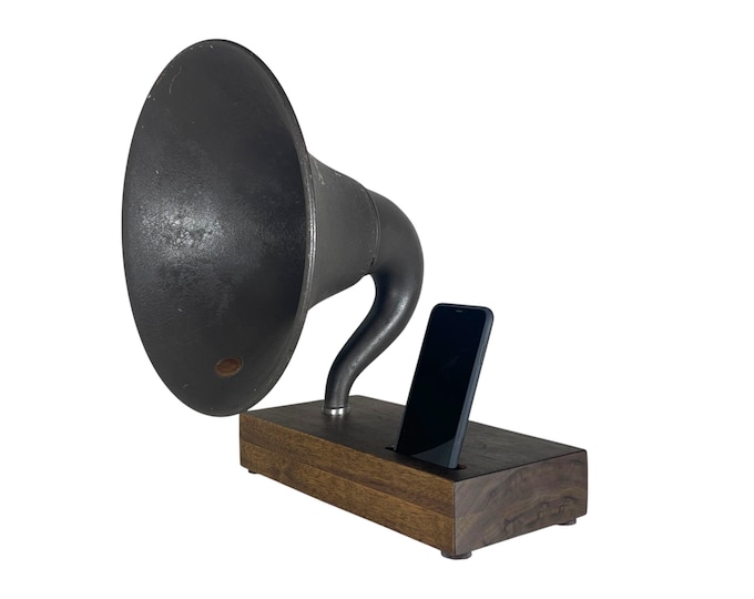 Antique Gramophone Phone Speaker, Acoustic Atwater Kent Phone Amplifier