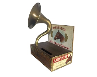 Harvester Cigar Box Phone Amplifier, Acoustic iPhone Speaker S4