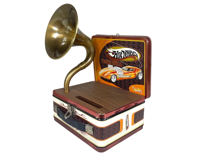 1998 Hot Wheels LunchBox Phone Amplifier, Acoustic iPhone Speaker, Lunch Box Speaker S22
