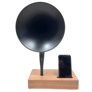 Reproduction Gramophone Speaker, Acoustic Speaker, iPhone Speaker, iPhone Amplifier, iPhone Stand, iPhone Dock image 1