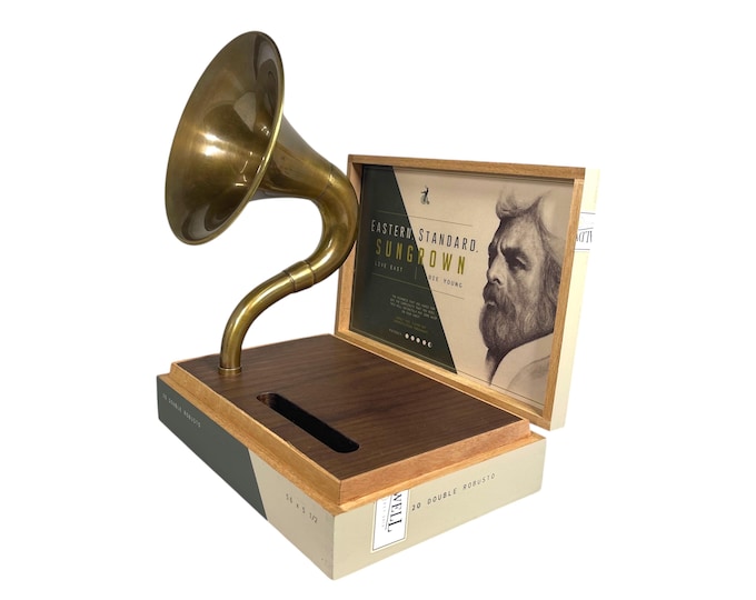 Eastern Standard Cigar Box Phone Amplifier, Acoustic iPhone Speaker S14