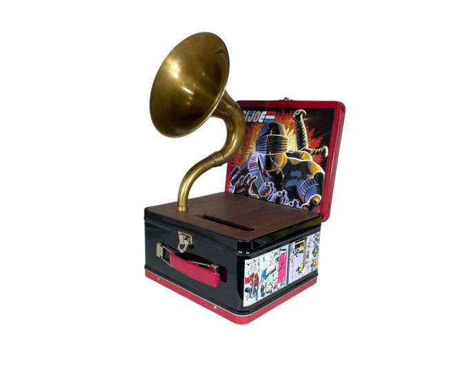 2022 G.I. Joe LunchBox Phone Amplifier, Acoustic iPhone Speaker, Lunch Box Speaker S15