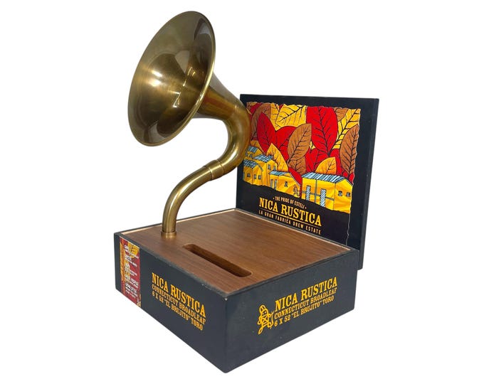 Nica Rustica by Drew Estate Cigar Box Phone Amplifier, Acoustic iPhone Speaker S4