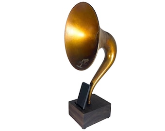 Antique Gramophone Phone Speaker, Acoustic Magnavox Phone Amplifier