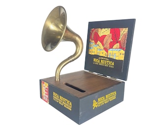 Amplificador de teléfono Nica Rustica de Drew Estate Cigar Box, altavoz acústico para iPhone S1