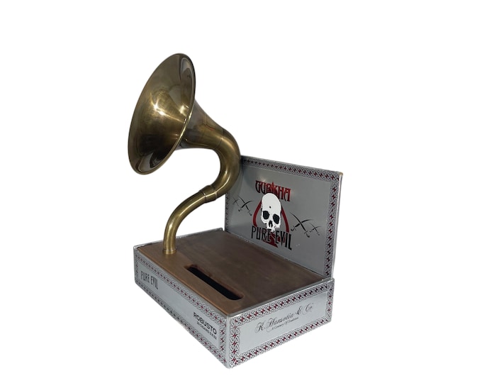 Gurkha Pure Evil Cigar Box Phone Amplifier, Acoustic iPhone Speaker S13