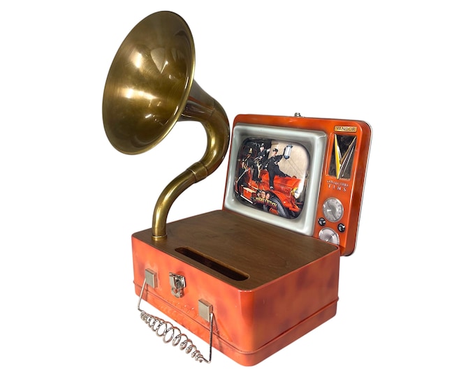 2002 The Three Stooges LunchBox Phone Amplifier, Acoustic iPhone Speaker, Lunch Box Speaker S15