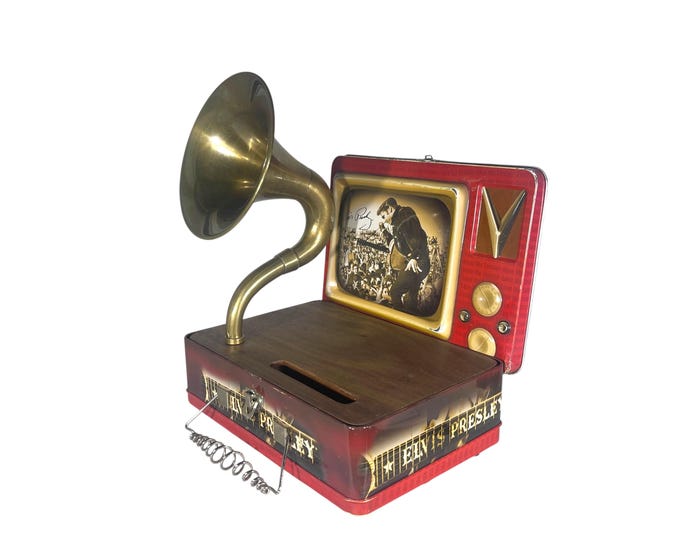 2004 Elvis LunchBox Phone Amplifier, Acoustic iPhone Speaker, Lunch Box Speaker S7