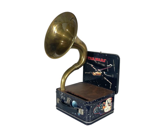 1998 Star Wars LunchBox Phone Amplifier, Acoustic iPhone Speaker, Lunch Box Speaker, Hallmark Commemorative Lunchbox