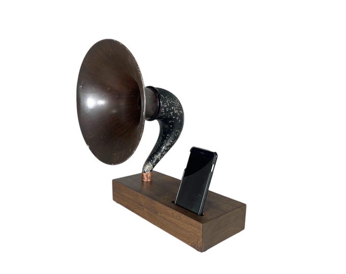 Antique Gramophone Phone Speaker, Acoustic Phone Amplifier