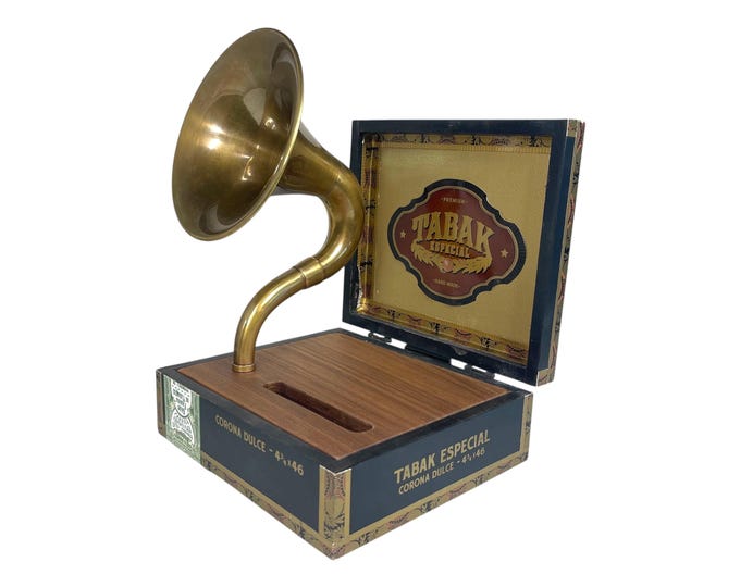Tabak Cigar Box Phone Amplifier, Acoustic iPhone Speaker S15