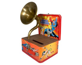 1983 Super Powers LunchBox Phone Amplifier, Acoustic iPhone Speaker, Lunch Box Speaker S22
