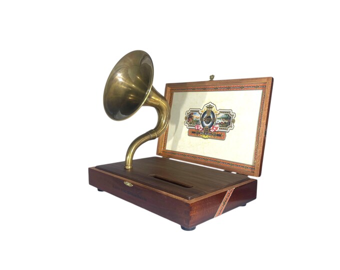 Ashton Cigar Box Phone Amplifier, Acoustic iPhone Speaker S12
