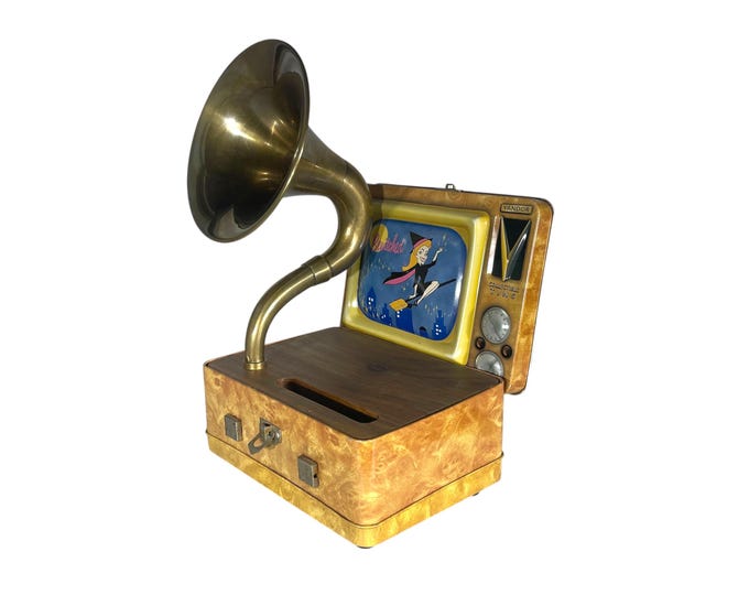 1999 Bewitched LunchBox Phone Amplifier, Acoustic iPhone Speaker, Lunch Box Speaker S6