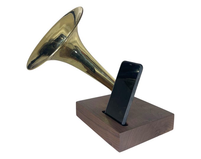 Trombone Phone Amplifier, Acoustic iPhone Speaker