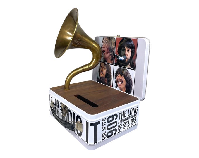 2020 The Beatles LunchBox Phone Amplifier, Acoustic iPhone Speaker, Lunch Box Speaker S21