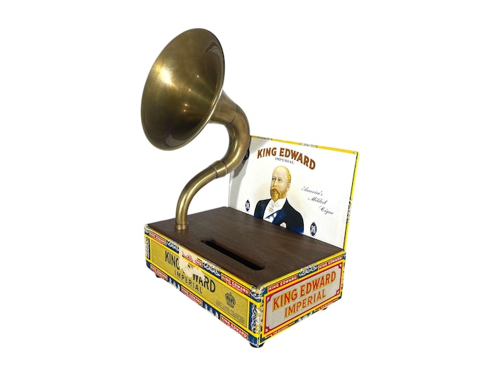 King Edward Cigar Box Phone Amplifier, Acoustic iPhone Speaker S14