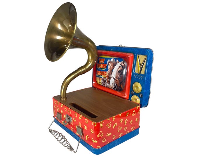 2002 Roy Rogers LunchBox Phone Amplifier, Acoustic iPhone Speaker, Lunch Box Speaker S15