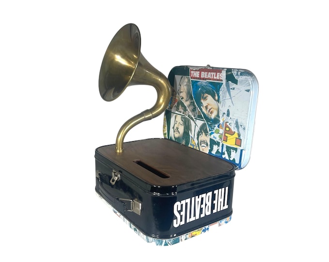 2009 The Beatles LunchBox Phone Amplifier, Acoustic iPhone Speaker, Lunch Box Speaker S7