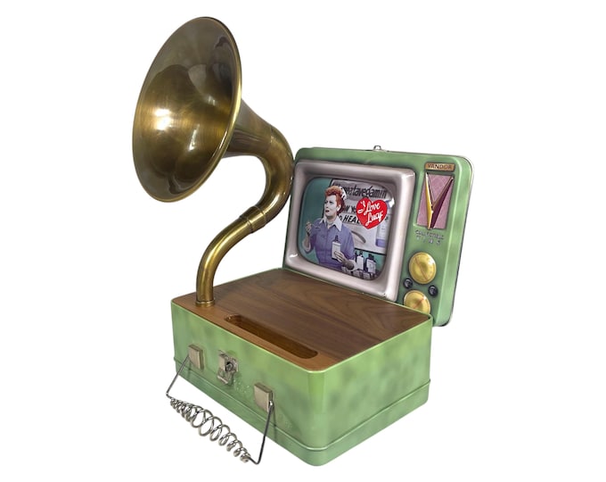 2002 I Love Lucy LunchBox Phone Amplifier, Acoustic iPhone Speaker, Lunch Box Speaker S15
