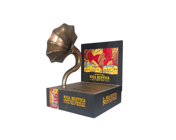 Nica Rustica by Drew Estate Cigar Box Phone Amplifier, Acoustic iPhone Speaker S14