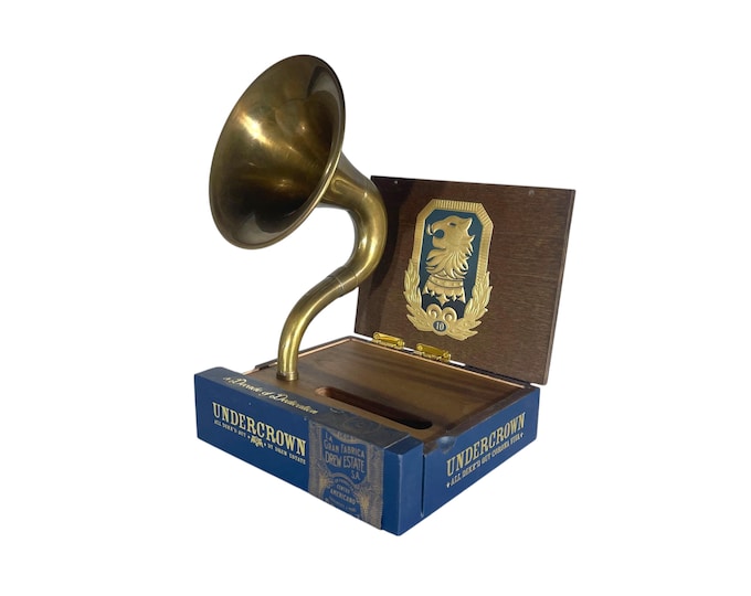 UNDERCROWN Cigar Box Phone Amplifier, Acoustic iPhone Speaker, All Dekk’d Out by Drew Estate S14