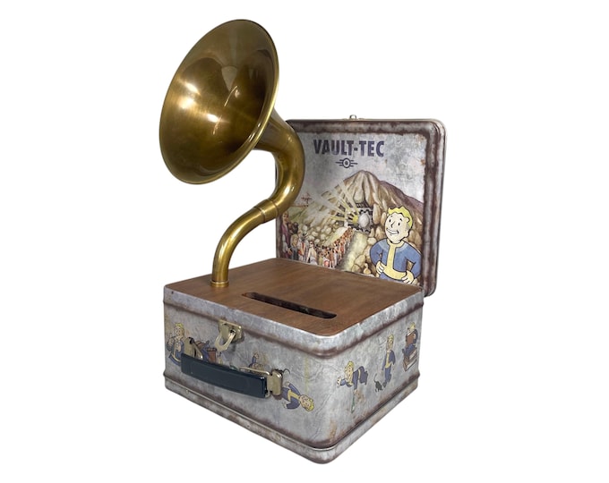 2017 Fallout Vault-Tec LunchBox Phone Amplifier, Acoustic iPhone Speaker, Lunch Box Speaker S21
