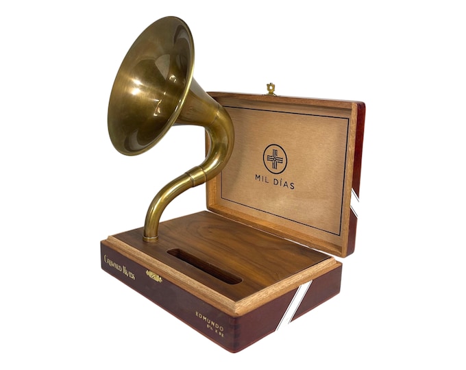 Mil Dias Cigar Box Phone Amplifier, Acoustic iPhone Speaker S14