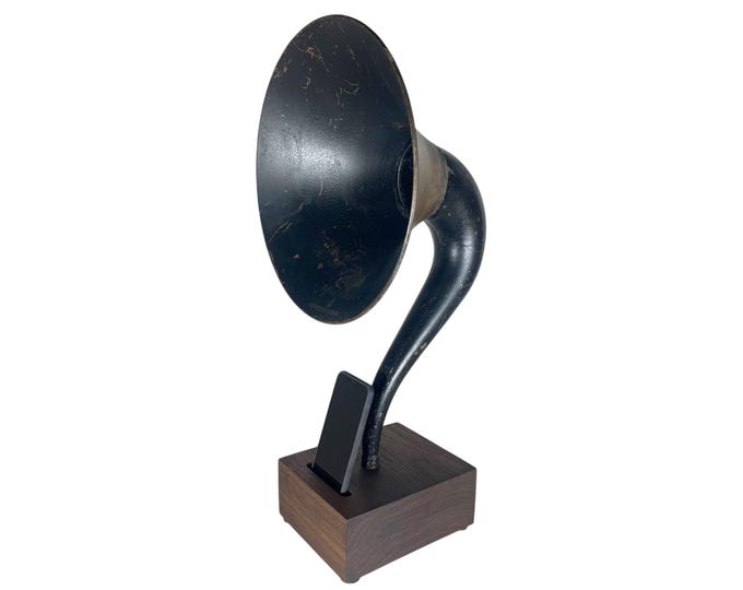 Antique Gramophone Phone Speaker, Acoustic Magnavox Phone Amplifier