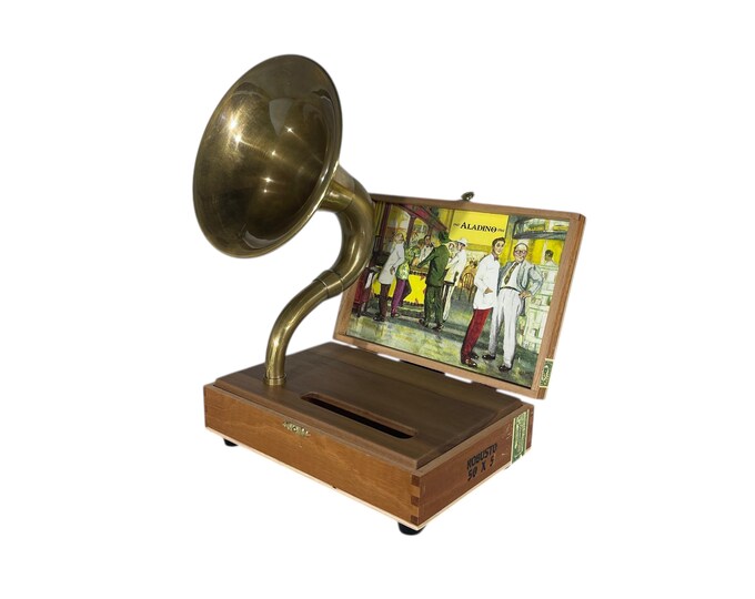 Aladino Cigar Box Phone Amplifier, Acoustic iPhone Speaker S14