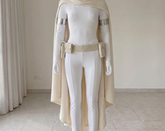 Padmé Amidala Cosplay-Kostüm, Star Wars weißes Outfit für Damen, maßgeschneidertes Sci-Fi-Kostüm für Erwachsene für Halloween und Conventions.
